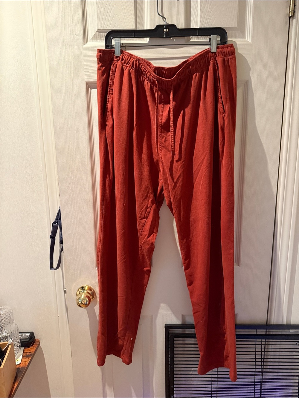 Women’s Casual Drawstring Pants in Rust Red